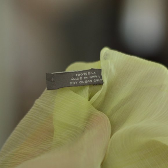 ANN TAYLOR Celery Colored Scarf or Wrap with Light Stripes - Picture 6 of 6